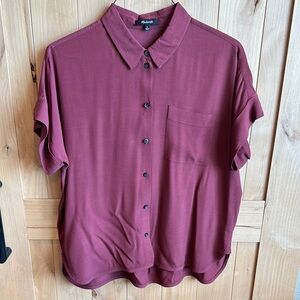 Madewell Women's Burgundy Button-Up Top